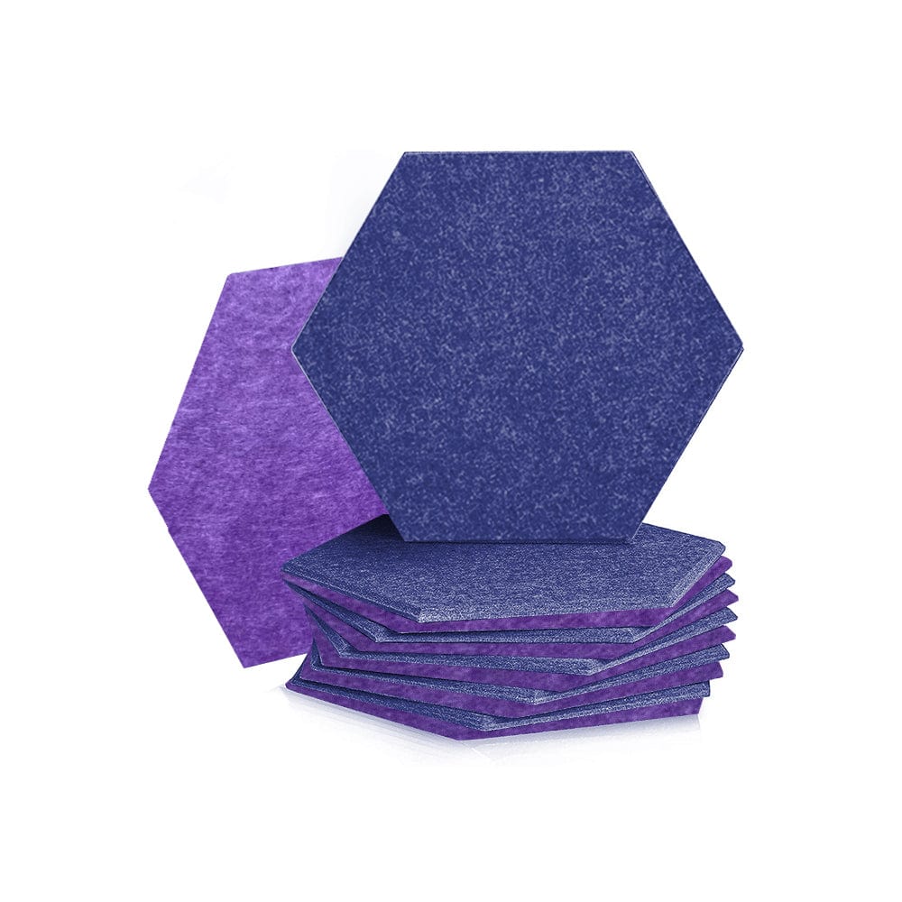 Arrowzoom Hexagon Felt Sound Absorbing Wall Panel - Blue and Burgundy - KK1224