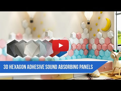 Arrowzoom 12 Pcs 3D Hexagon Adhesive Sound Absorbing Panels - KK1330