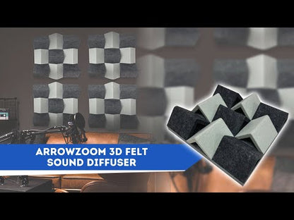 Difusor de sonido de fieltro 3D blanco y gris Arrowzoom - KK1431 