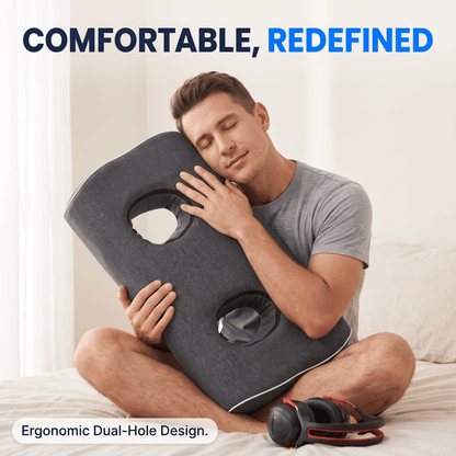 Arrowzoom Better Sleep 2 Ear Hole Memory Foam Pillow and Soundproof Ear Muffs KK1482
