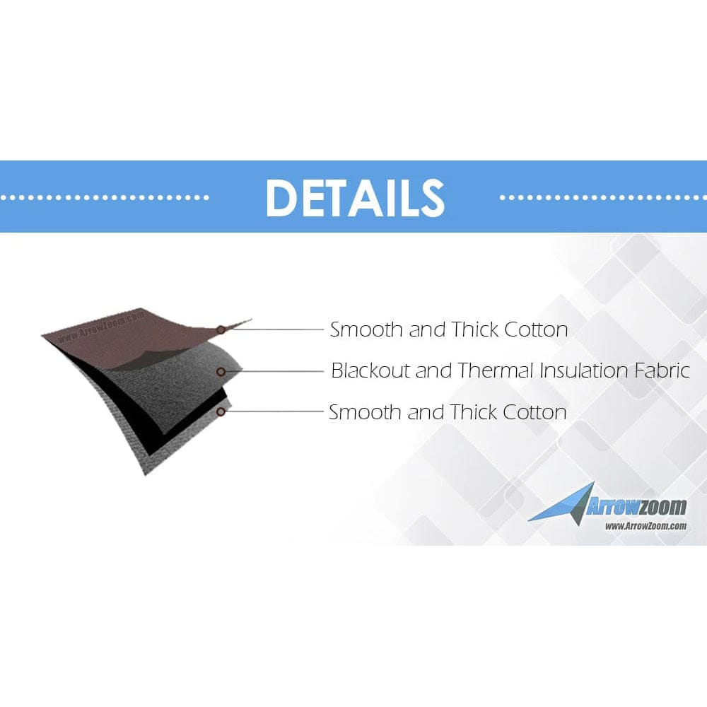 Arrowzoom 99.9% Black Out Curtain - Thermal Insulation, Light Soundproof and Room Darkening - KK1145
