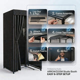Studio-Quality Portable Vocal Booth — Kill Outside Noise, Set Up in 15 Min (KK1250)