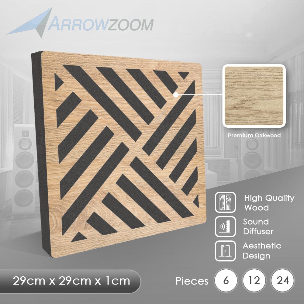Arrowzoom™ Diffuse PRO Diagonal Square Felt Wooden Panel - KK1308