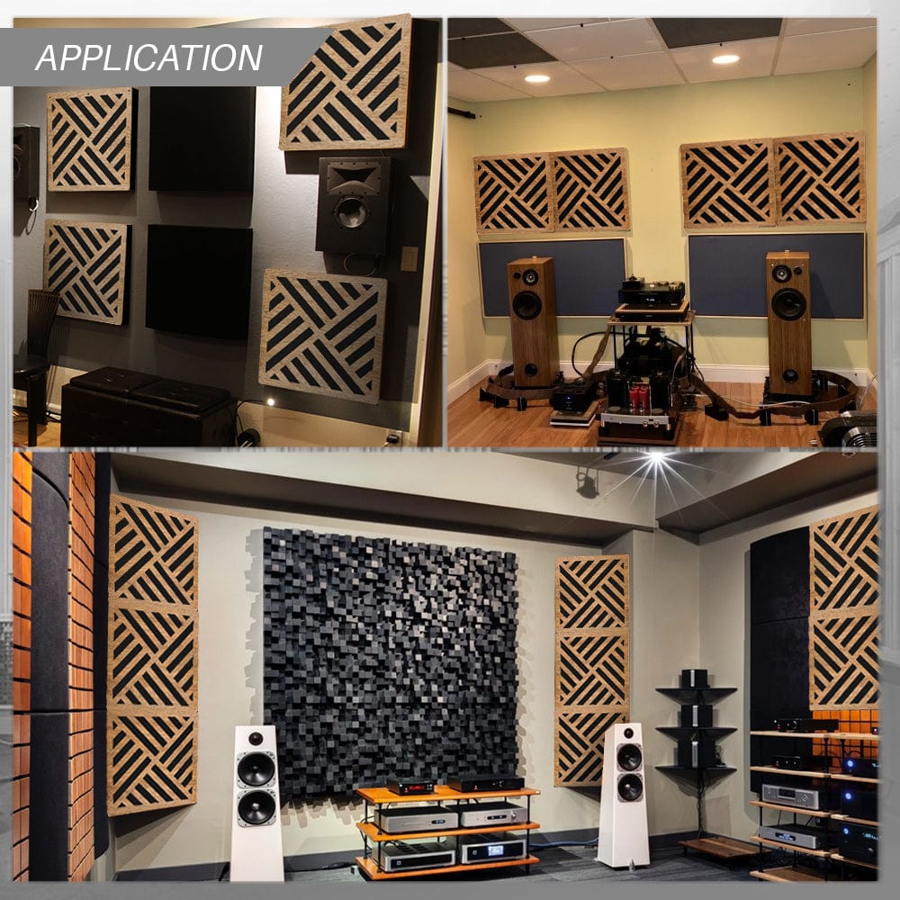 Arrowzoom™ Diffuse PRO Diagonal Stripes Acoustic Wooden Panel - KK1308