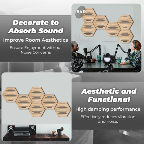 Arrowzoom™ Diffuse PRO Hexagonal Triangle Acoustic Wooden Panel - KK1404