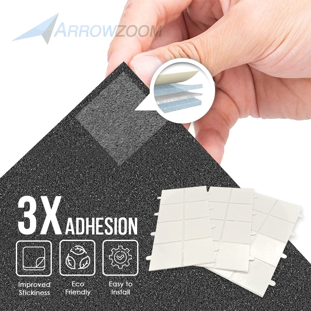 Arrowzoom 24 Pcs Transparent Easy Mounting Sticky Tabs Double Sided Acoustic Foam Tape - KK1207 24 Pcs