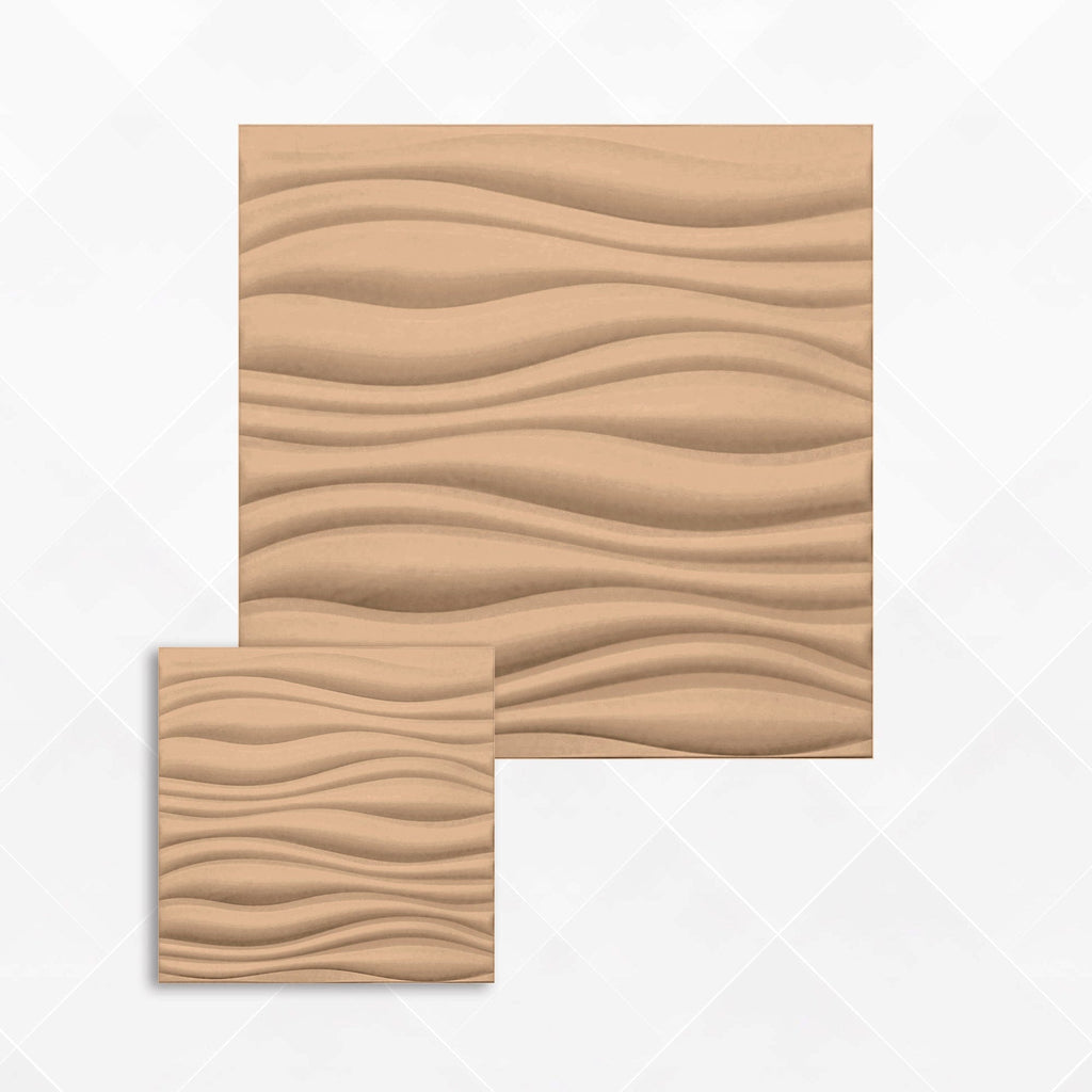 Arrowzoom Aesthetics Acoustics 3D Wave Polyester Felt Art Panels - KK1382 1 / Brown / 30x30cm