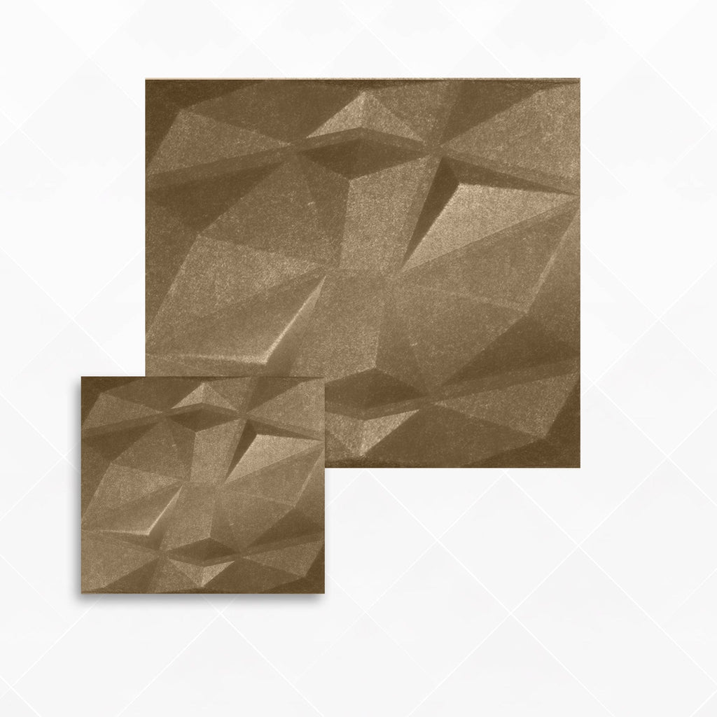 Arrowzoom Dazzling Geometric 3D Diamond Polyester Felt Art Panels - KK1384 1 / Brown / 30x30cm