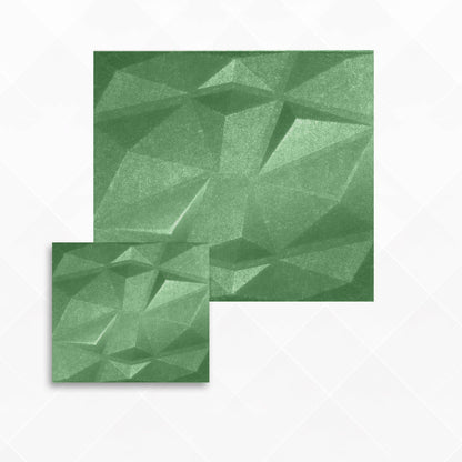 Arrowzoom Dazzling Geometric 3D Diamond Polyester Felt Art Panels - KK1384 1 / Green / 30x30cm