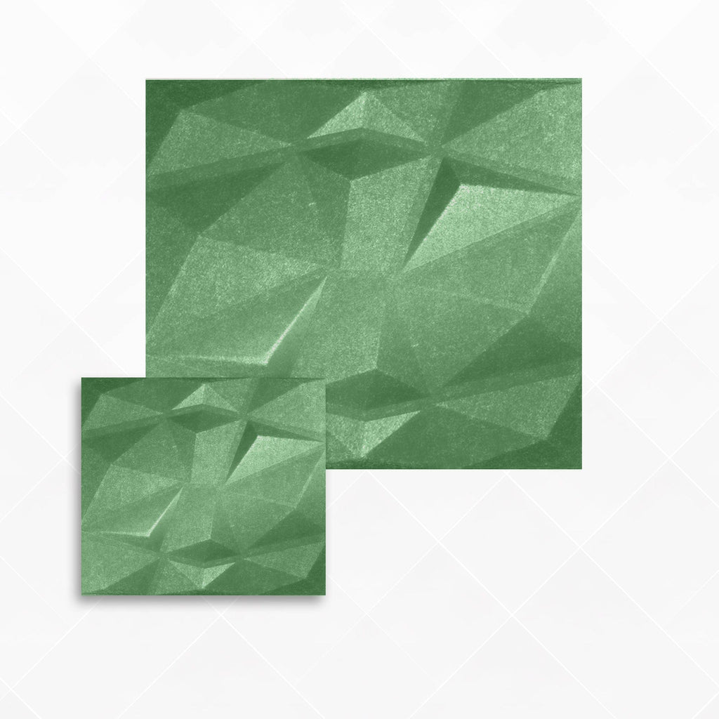 Arrowzoom Dazzling Geometric 3D Diamond Polyester Felt Art Panels - KK1384 1 / Green / 30x30cm