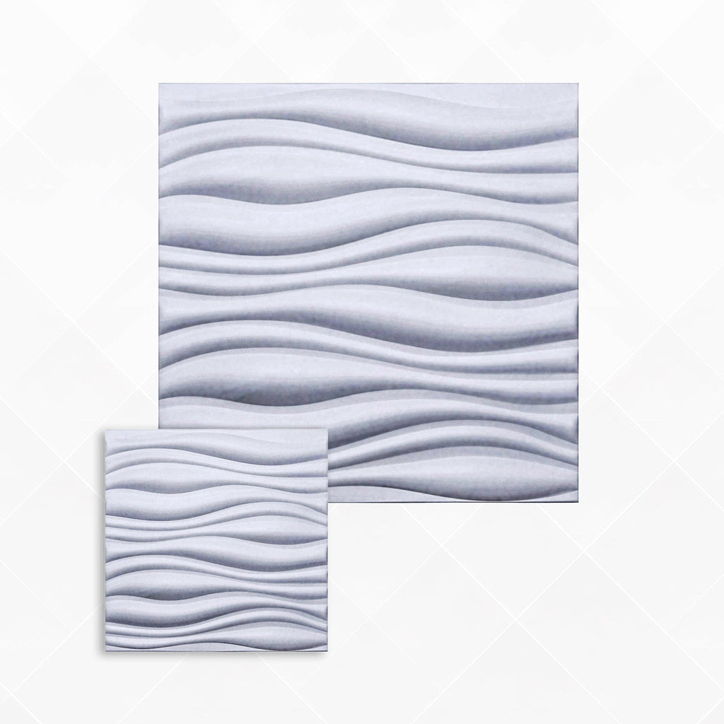 Arrowzoom Aesthetics Acoustics 3D Wave Polyester Felt Art Panels - KK1382 1 / White / 30x30cm
