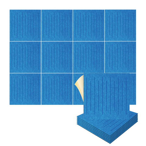 Arrowzoom Soundwave 3D Square Polyester Felt Art Panels - KK1393 12 / Blue / 30x30cm