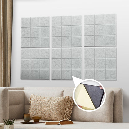 Arrowzoom "Grid Matrix" 3D Square Polyester Felt Art Panels - KK1389