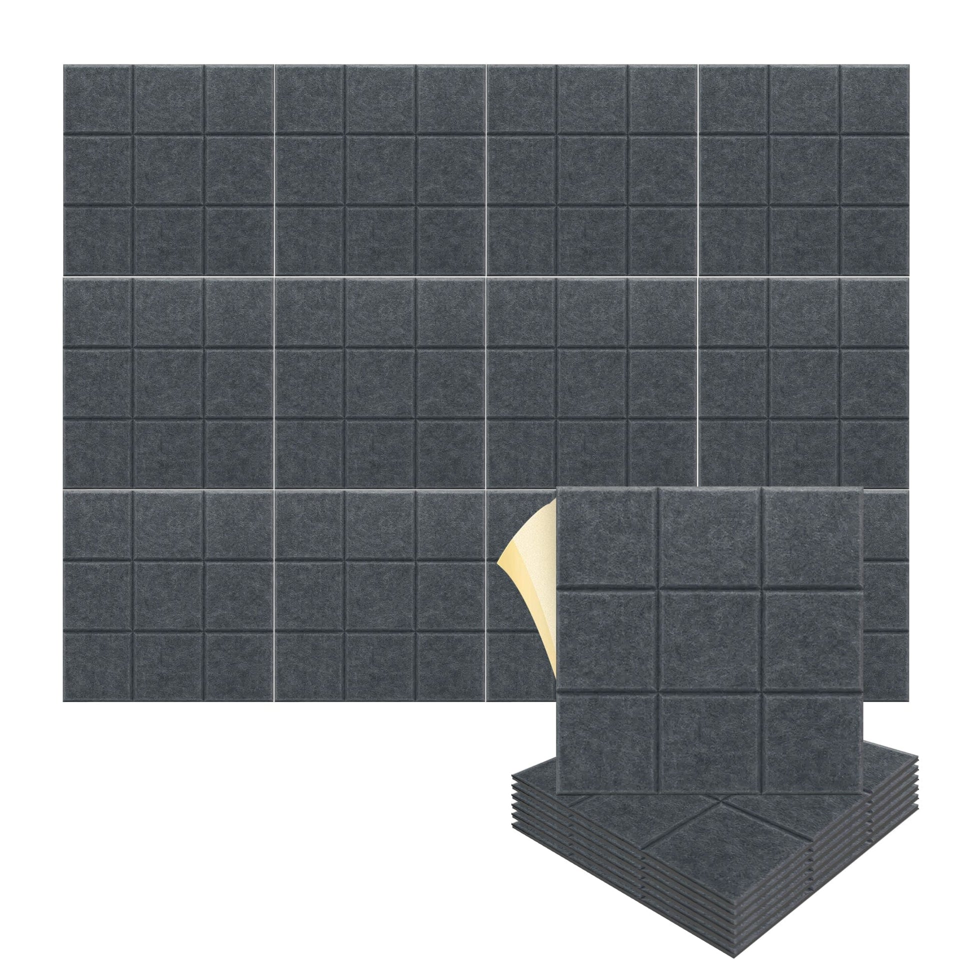 Arrowzoom "Grid Matrix" 3D Square Polyester Felt Art Panels - KK1389