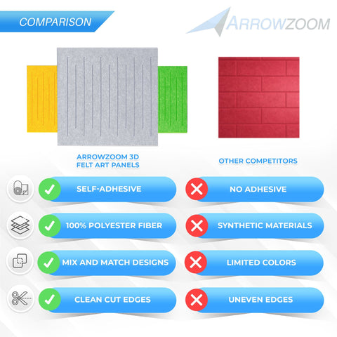 Arrowzoom Soundwave 3D Square Polyester Felt Art Panels - KK1393