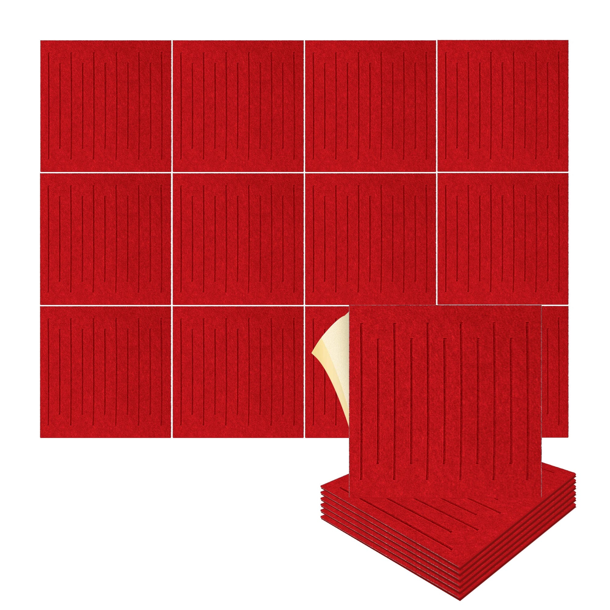 Arrowzoom Soundwave 3D Square Polyester Felt Art Panels - KK1393