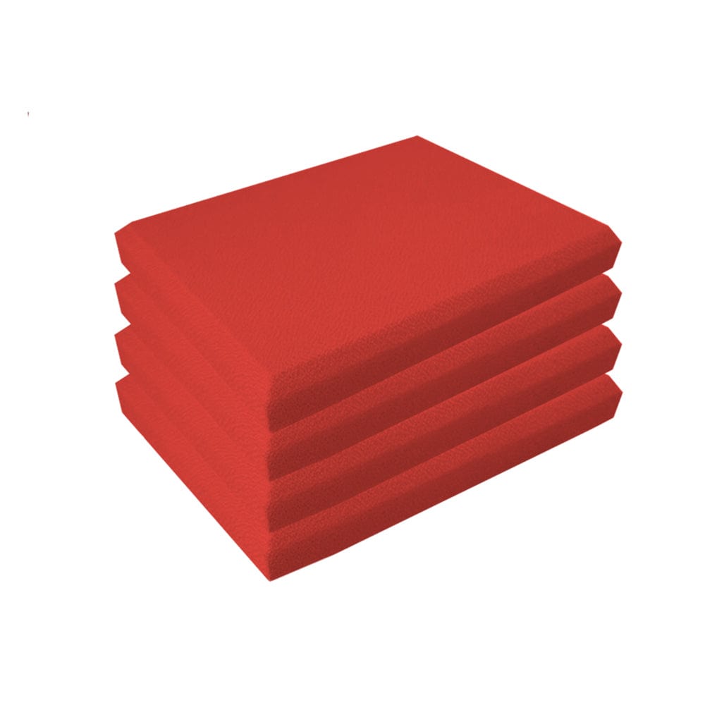 Arrowzoom Sound Absorbing Acoustic Fabric Wrapped Panel - 4 pcs - KK1205 30cm x 30cm x 2.5cm / 11.8 x 11.8 x 0.9 in / Red