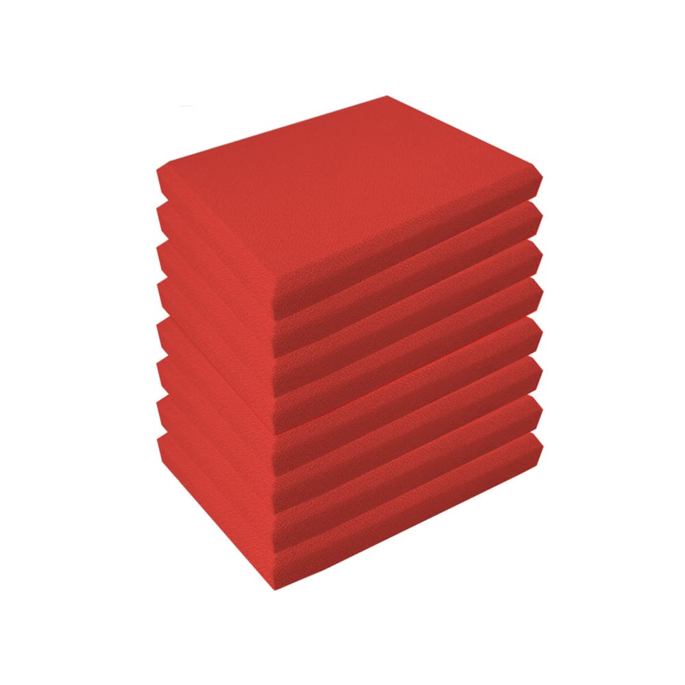 Arrowzoom Sound Absorbing Acoustic Fabric Wrapped Panel - 8 pcs - KK1205 30cm x 30cm x 2.5cm / 11.8 x 11.8 x 0.9 in / Red