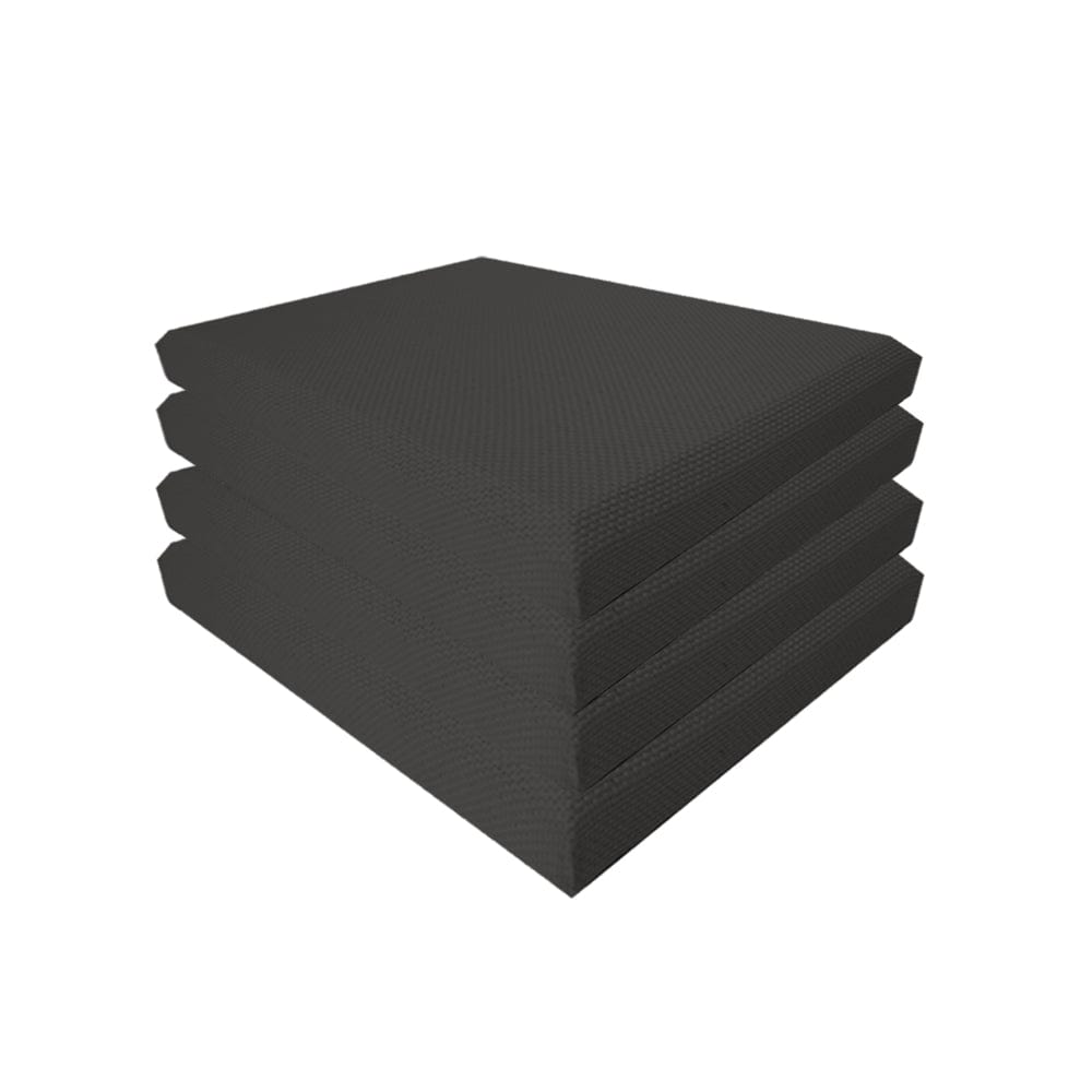 Arrowzoom Sound Absorbing Acoustic Fabric Wrapped Panel - 4 pcs - KK1205 60cm x 60cm x 2.5cm/ 23.6 x 23.6 x 0.9 in / Black