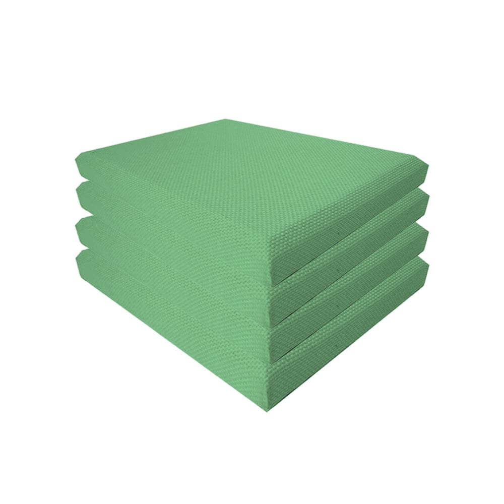 Arrowzoom Sound Absorbing Acoustic Fabric Wrapped Panel - 4 pcs - KK1205 60cm x 60cm x 2.5cm/ 23.6 x 23.6 x 0.9 in / Green
