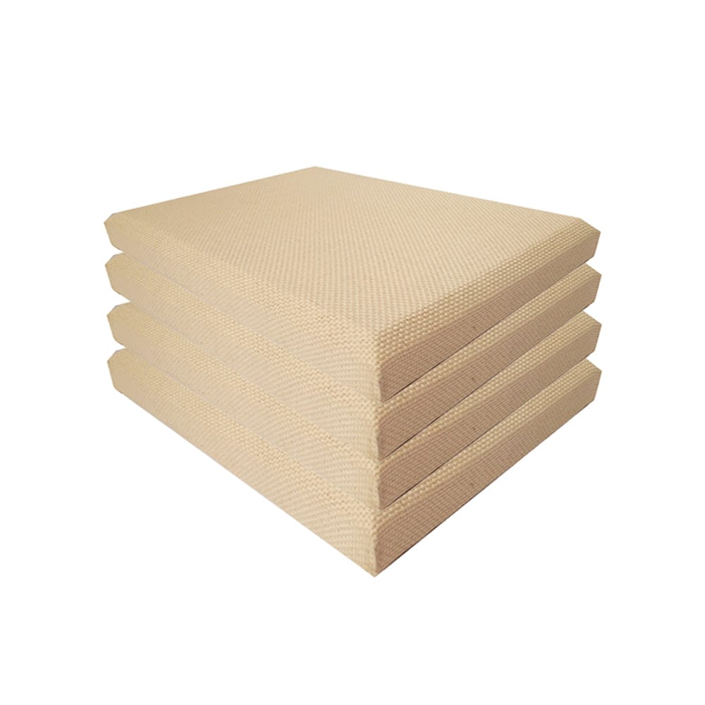 Arrowzoom Sound Absorbing Acoustic Fabric Wrapped Panel - 4 pcs - KK1205 60cm x 60cm x 2.5cm/ 23.6 x 23.6 x 0.9 in / Ivory