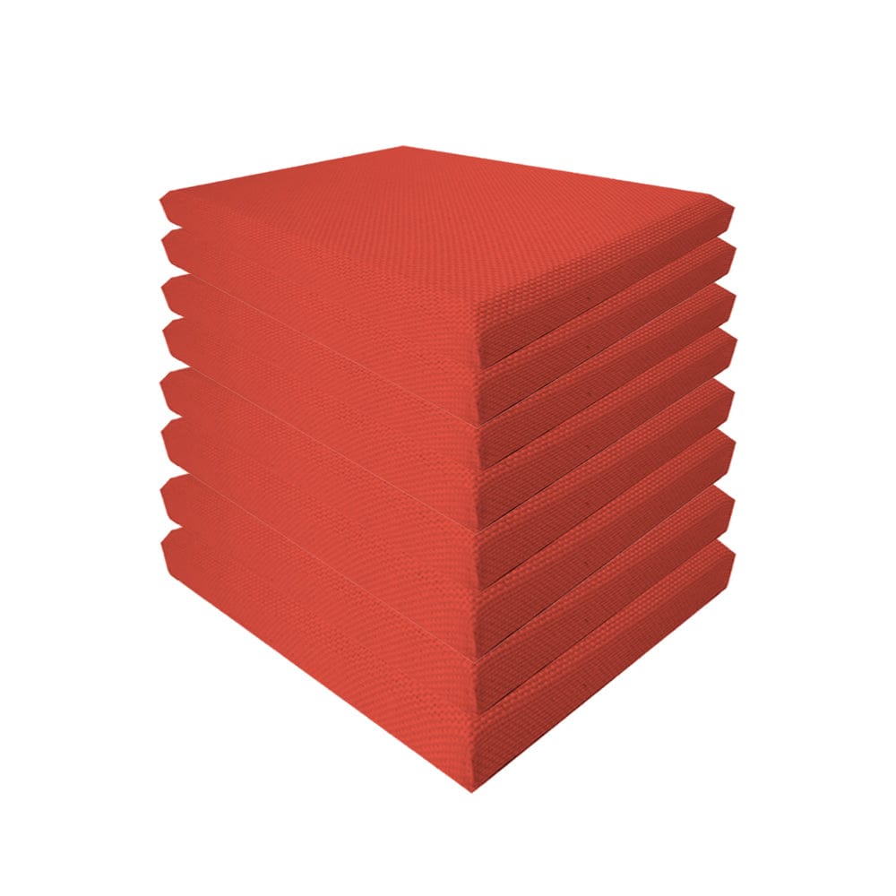 Arrowzoom Sound Absorbing Acoustic Fabric Wrapped Panel - 8 pcs - KK1205 60cm x 60cm x 2.5cm/ 23.6 x 23.6 x 0.9 in / Red