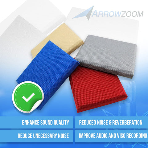 Arrowzoom Sound Absorbing Acoustic Fabric Wrapped Panel - 8 pcs - KK1205