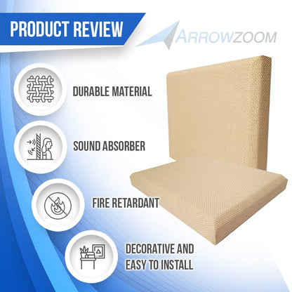 Arrowzoom Sound Absorbing Acoustic Fabric Wrapped Panel - 8 pcs - KK1205