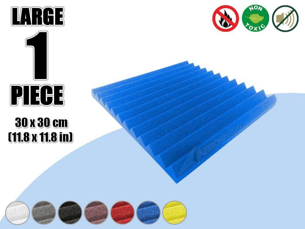 Arrowzoom Acoustic Multi Wedge Foam - Solid Colors - KK1167 1 Piece - 30 x 30 x 2.5 cm / 12 x 12 x 1 in / Blue