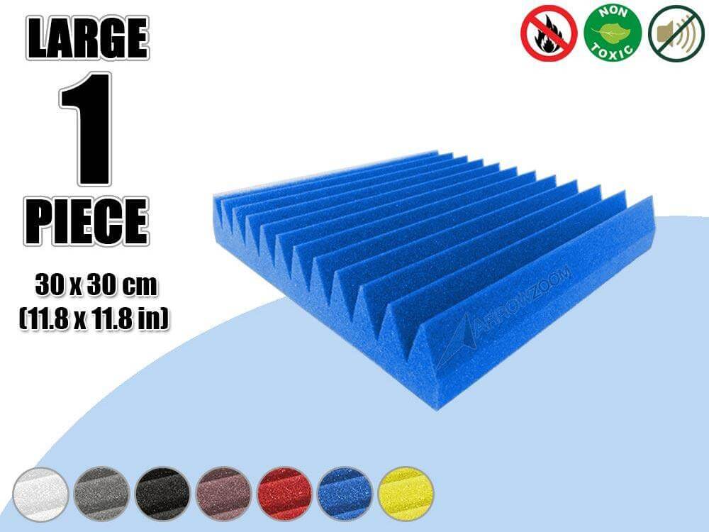 Arrowzoom Acoustic Multi Wedge Foam - Solid Colors - KK1167 1 Piece - 30 x 30 x 5 cm/ 12 x 12 x 2 in / Blue