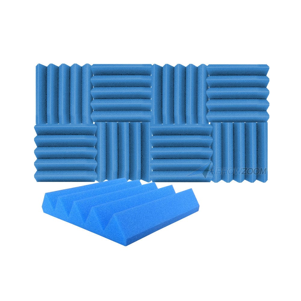 New 8 pcs Wedge Tiles Acoustic Panels Sound Absorption Studio Soundproof Foam 7 Colors KK1134 25 x 25 x 5 cm (9.8 x 9.8 x 1.9 in) / Blue