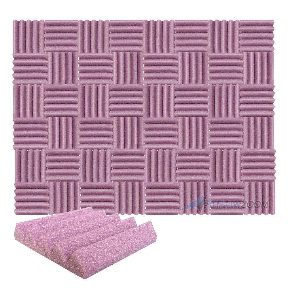 New 48 pcs Wedge Tiles Acoustic Panels Sound Absorption Studio Soundproof Foam 7 Colors KK1134 25 x 25 x 5 cm (9.8 x 9.8 x 1.9 in) / Purple