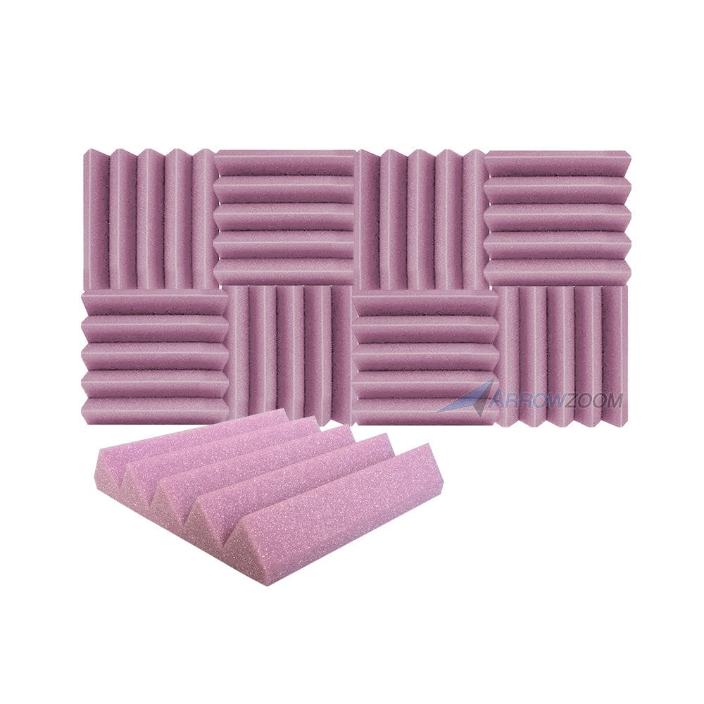 New 8 pcs Wedge Tiles Acoustic Panels Sound Absorption Studio Soundproof Foam 7 Colors KK1134 25 x 25 x 5 cm (9.8 x 9.8 x 1.9 in) / Purple