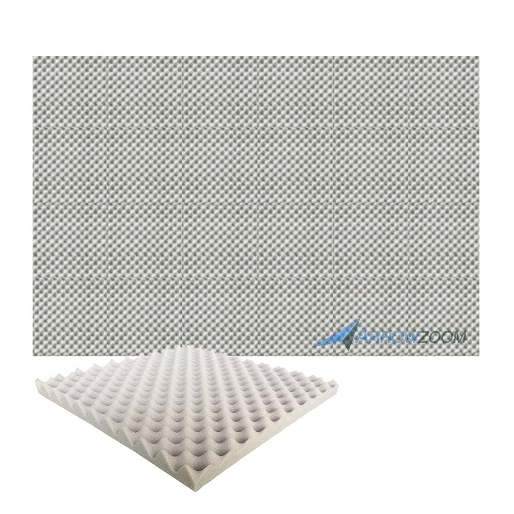 New 24 Pcs Bundle Egg Crate Convoluted Acoustic Tile Panels Sound Absorption Studio Soundproof Foam KK1052 50 X 50 X 3 cm (19.6 X 19.6 X 1.1 in) / Gray