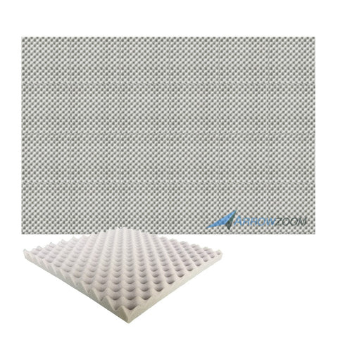 New 24 Pcs Bundle Egg Crate Convoluted Acoustic Tile Panels Sound Absorption Studio Soundproof Foam KK1052 50 X 50 X 3 cm (19.6 X 19.6 X 1.1 in) / Gray