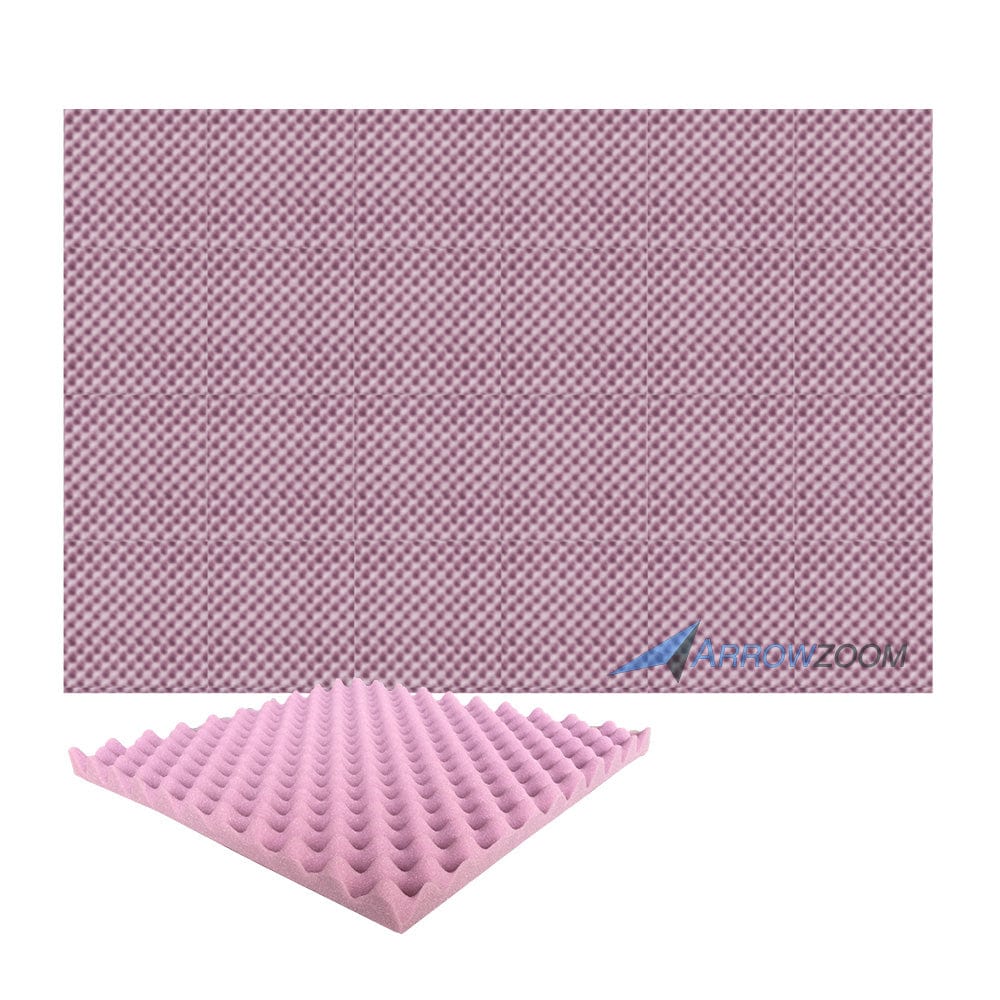 New 24 Pcs Bundle Egg Crate Convoluted Acoustic Tile Panels Sound Absorption Studio Soundproof Foam KK1052 50 X 50 X 3 cm (19.6 X 19.6 X 1.1 in) / Purple