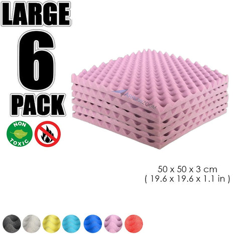 New 6 Pcs Bundle Egg Crate Convoluted Acoustic Tile Panels Sound Absorption Studio Soundproof Foam KK1052 50 X 50 X 3 cm (19.6 X 19.6 X 1.1 in) / Purple