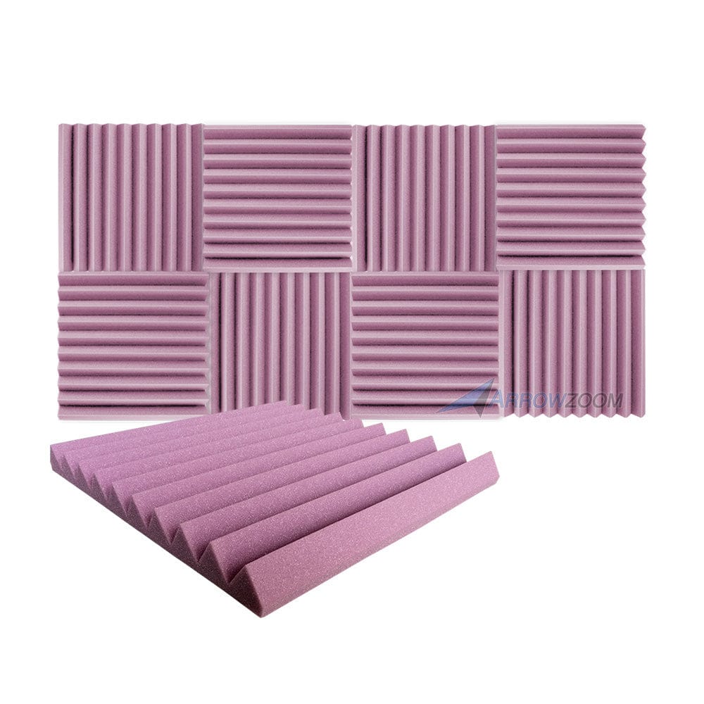 New 8 pcs Wedge Tiles Acoustic Panels Sound Absorption Studio Soundproof Foam 7 Colors KK1134 50 x 50 x 5 cm (19.6 x 19.6 x 1.9 in) / Purple