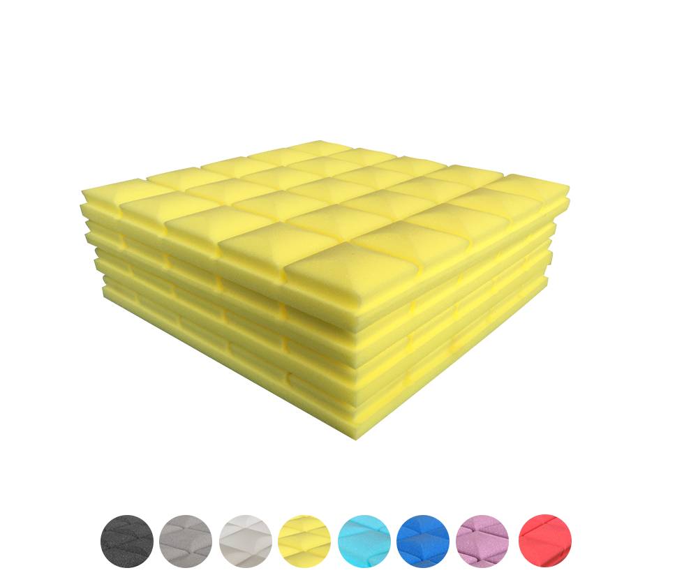 New 4 pcs Bundle Hemisphere Grid Type Acoustic Panels Sound Absorption Studio Soundproof Foam 8 Colors KK1040 50 X 50 X 5cm (19.6 X 19.6 X 1.9 in) / Yellow