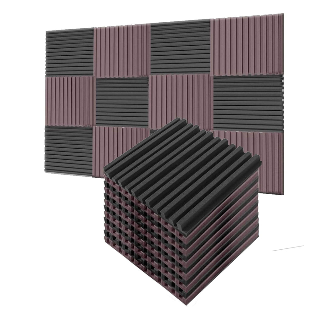 Arrowzoom Acoustic Foam - Metro Striped Ceiling - Black x Burgundy Bundle - KK1041