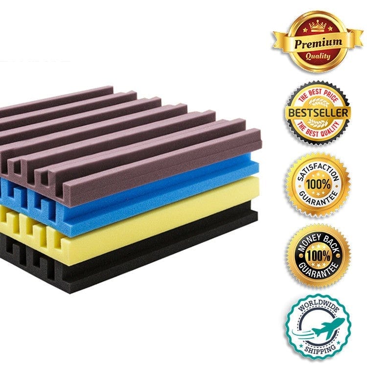 Arrowzoom Acoustic Foam Metro Striped Ceiling - Black x Yellow Bundle - KK1041