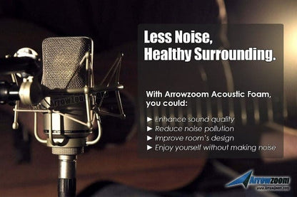 Arrowzoom Flat Wedge Series Acoustic Foam - Black x Baby Blue Bundle - KK1035