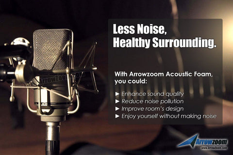 Arrowzoom Flat Wedge Series Acoustic Foam - Black x Purple Bundle - KK1035
