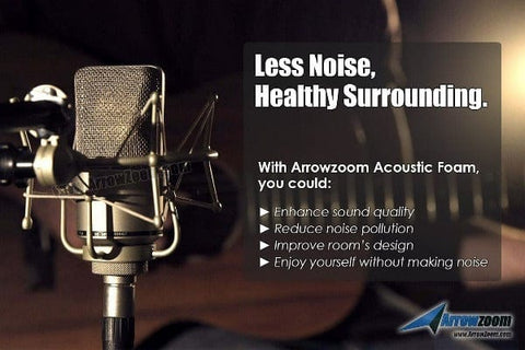 Arrowzoom Flat Wedge Series Acoustic Foam - Black x Red Bundle - KK1035