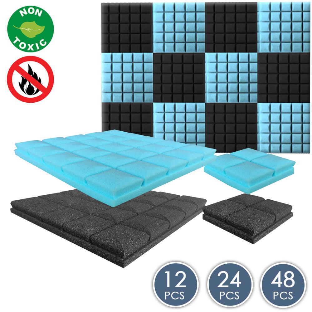 Arrowzoom Hemisphere Grid Series Acoustic Foam - Baby Blue x Black Bundle - KK1040