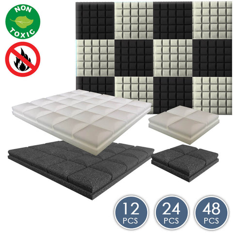 Arrowzoom Hemisphere Grid Series Acoustic Foam - Black x Pearl White Bundle - KK1040