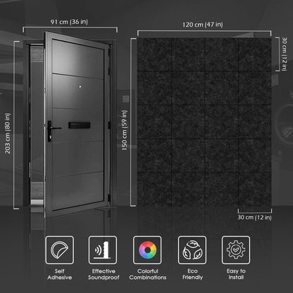 Arrowzoom Premium Door Kit Pro - All in One Adhesive Sound Absorbing Panels - KK1244