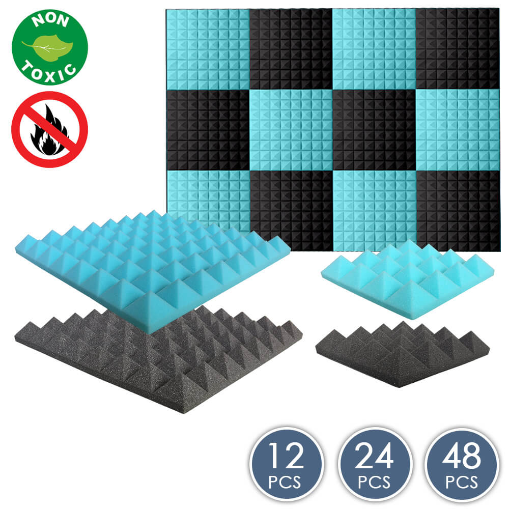 Arrowzoom Pyramid Series Acoustic Foam - Baby Blue x Black Bundle - KK1034