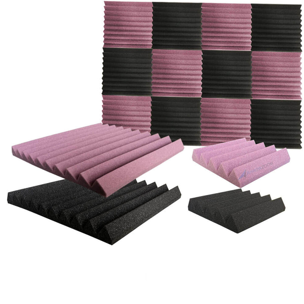 Arrowzoom Wedge Tiles Series Acoustic Foam - Black x Burgundy Bundle - KK1134