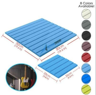 Arrowzoom Acoustic Flat Wedge Foam - Solid Colors - KK1035 Baby Blue / 1 PIECE - 50 X 50 X 2 CM